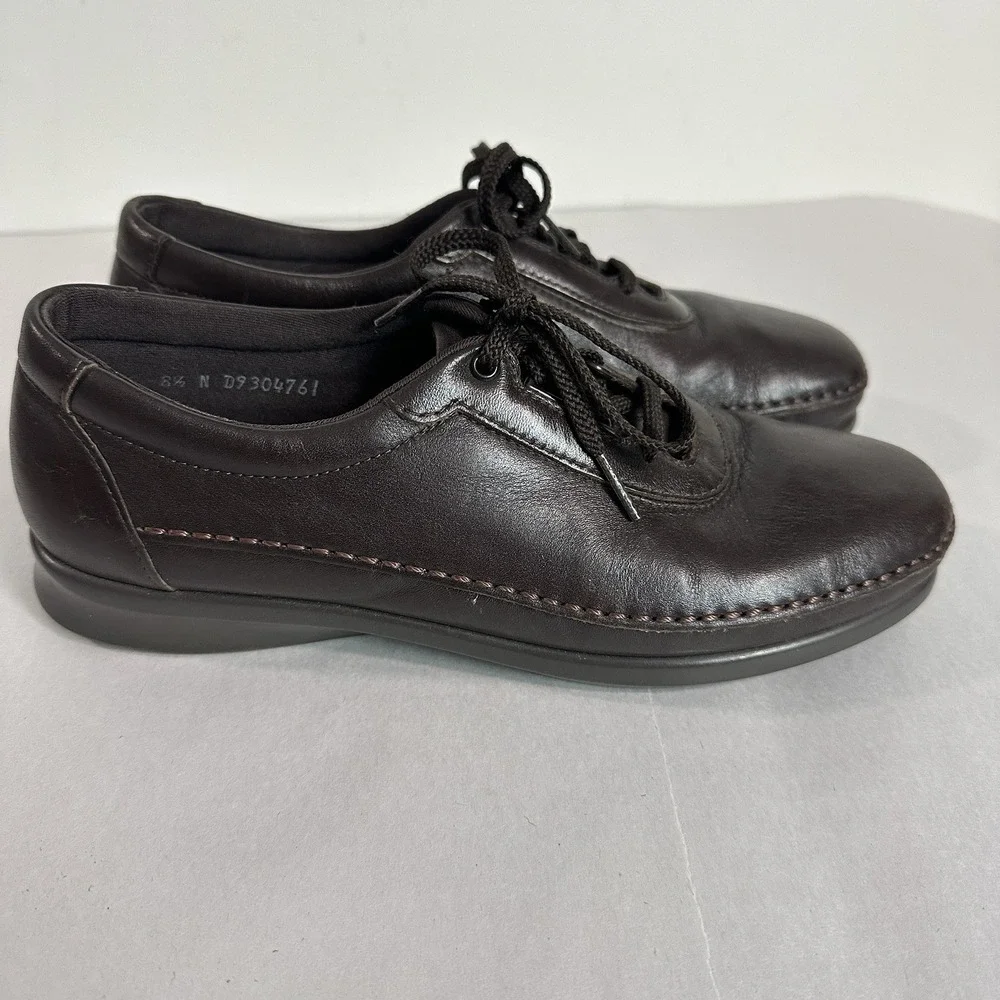 SAS Soft Step Shoes Womens 8.5N Brown Leather Tripad Comfort Lace Up Comfort USA